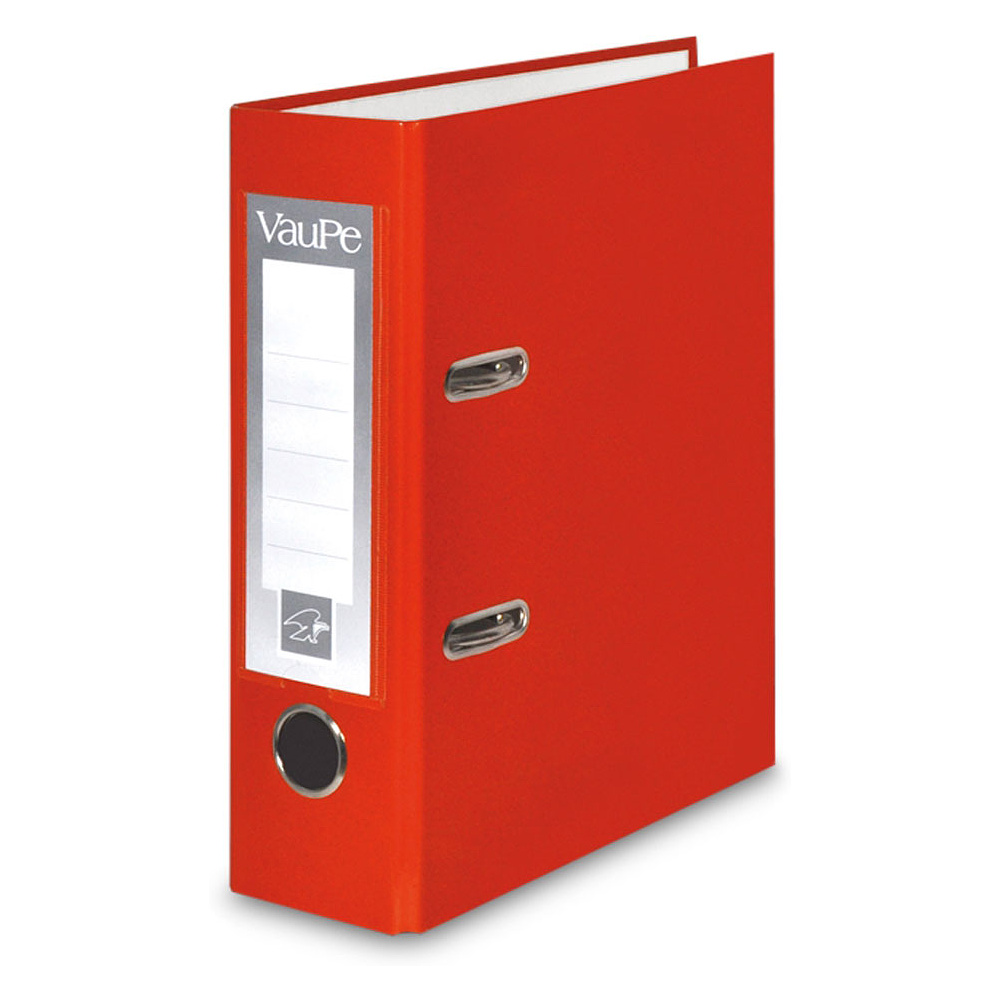Папка-регистратор "VauPe", А5, 75 мм, ламинированный картон, красный