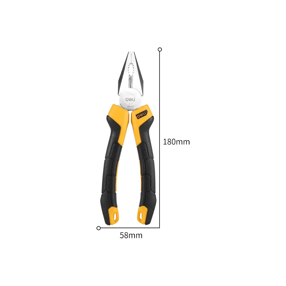 Плоскогубцы Deli YS EDL2007Z, 180 мм., желтый, черный - 10