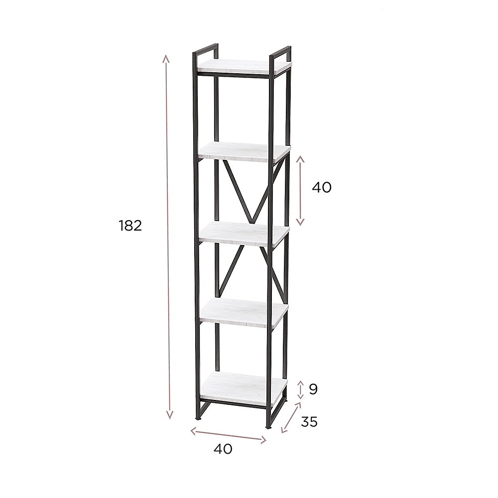 Стеллаж "Loft CH-2", 400х350х1820 мм, черный, белый крафт - 2