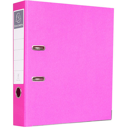 Папка-регистратор "Exacompta", A4, 70 мм, ламинированный картон, розовый