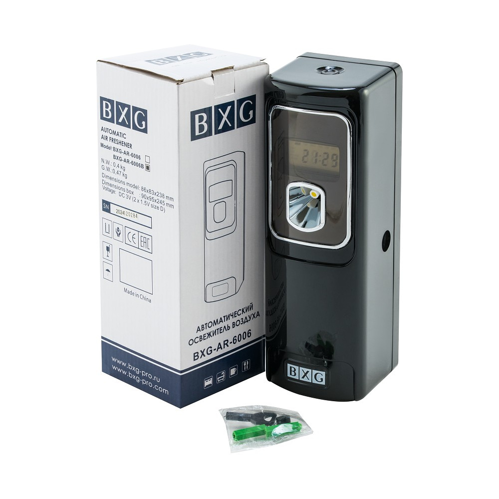 Диспенсер для аэрозольного освежителя воздуха BXG-AR-6006B, электронный, черный - 2