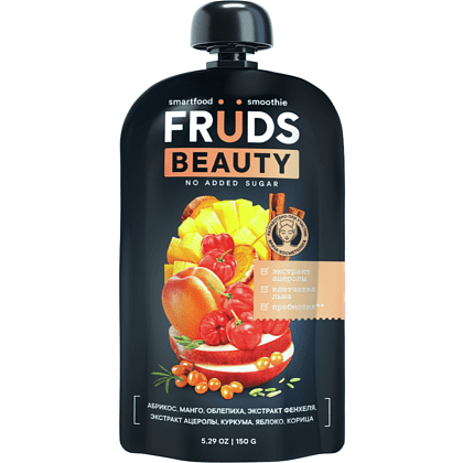 Пюре фруктовое"Smartfood smoothie fruds", вкус груша, яблоко, абрикос, манго и облепиха