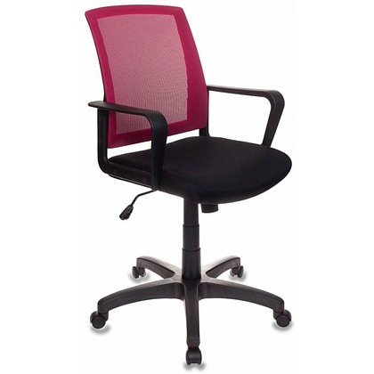 Кресло для персонала "Бюрократ CH-498", ткань, пластик, черный