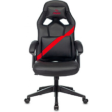 Кресло игровое "Zombie DRIVER", экокожа, пластик, черный, красный