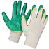 Перчатки трикотажные, х/б,  двойной латексный облив, 13 кл. вязки, белый, зеленый
