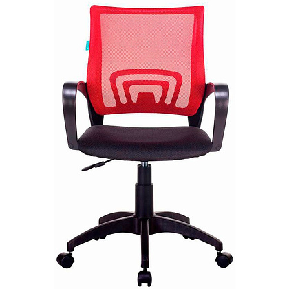 Кресло для персонала Бюрократ "CH-695NLT", ткань, пластик, красный, черный - 2
