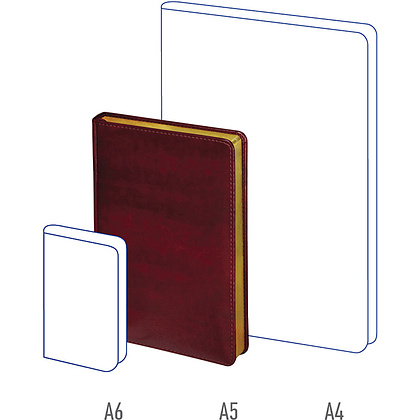 Ежедневник недатированный "xGold", А5, 320 страниц, бордовый - 4