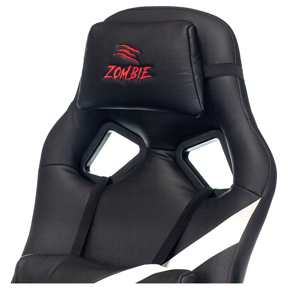 Кресло игровое "Zombie DRIVER", экокожа, пластик, черный, белый - 8