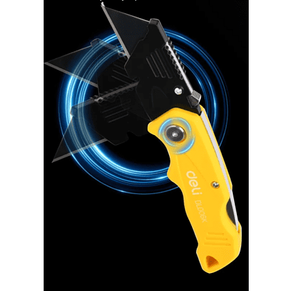 Нож строительный складной Deli YS EDL006K-4, 19 мм, трапеция, 4 шт. - 6