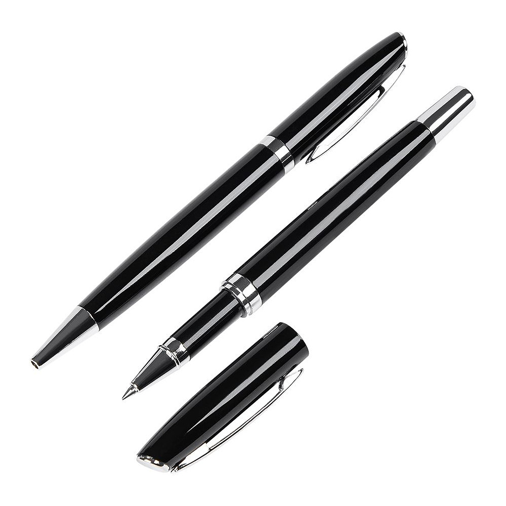 Набор ручек "Alphabet": ручка шариковая автоматическая и роллер, черный - 2