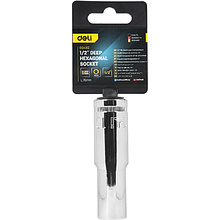 Головка торцевая шестигранная Deli YS EDQ4312 1/2", 12 мм, глубокая, серебристый