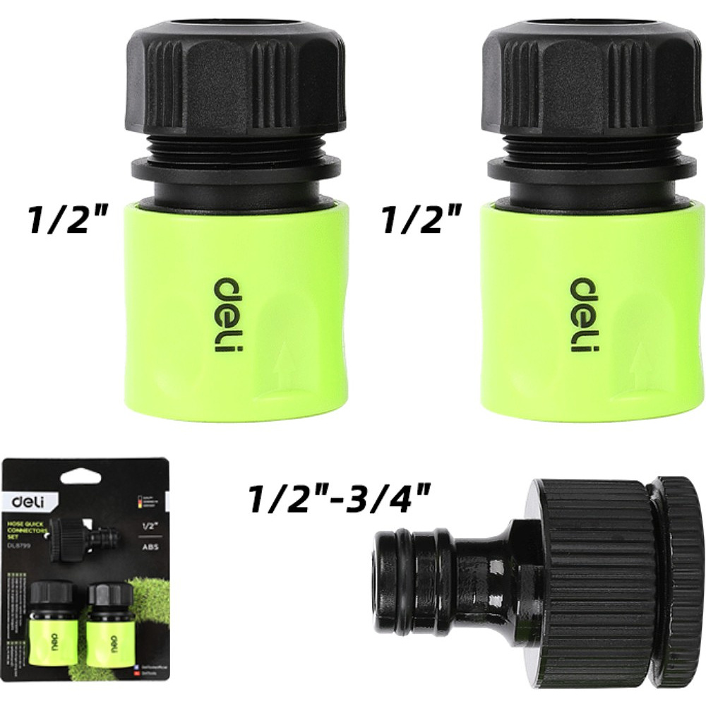 Набор соединителей-коннекторов Deli GS EDL8799, 1/2", 3 шт. - 2