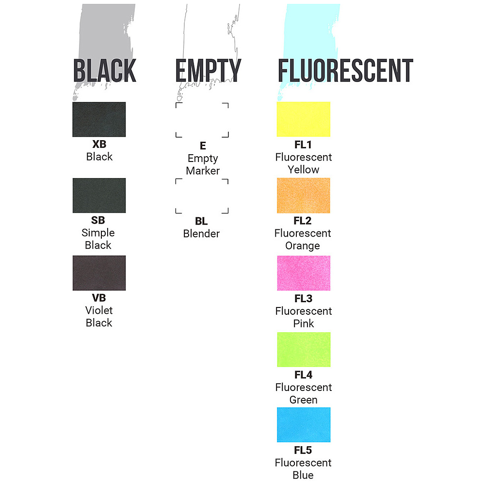 Маркер перманентный двусторонний "Sketchmarker Brush", SB простой черный - 2