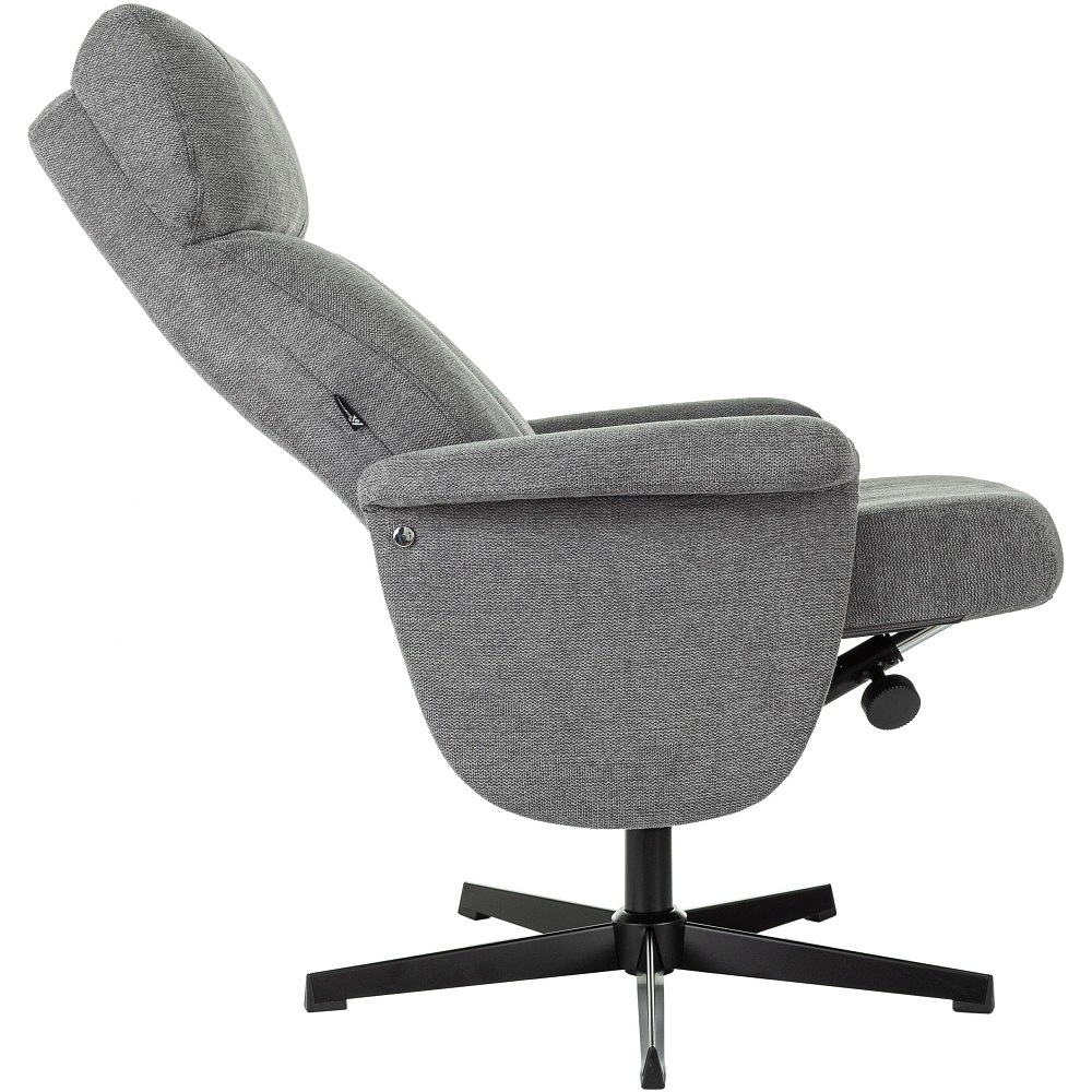 Кресло мягкое Бюрократ Baron, ткань, серый, металл, с пуфом - 8