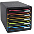 Блок из 5 лотков закрытый Exacompta "BlackOffice Big Box Plus", 347x278x271 мм, 5 лотков