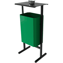 Урна уличная для мусора СТАНДАРТ с пепельницей, 35 л, металл, зелёный