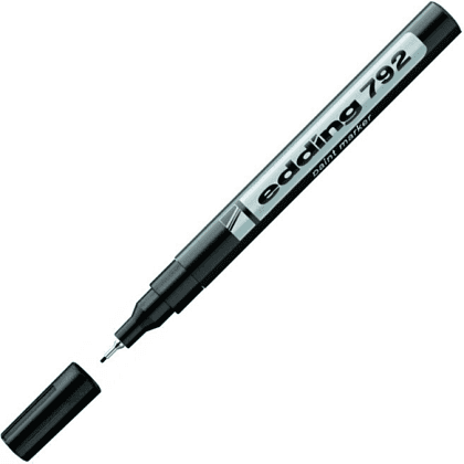 Маркер перманентный на нитрокраске Edding "792", белый - 4