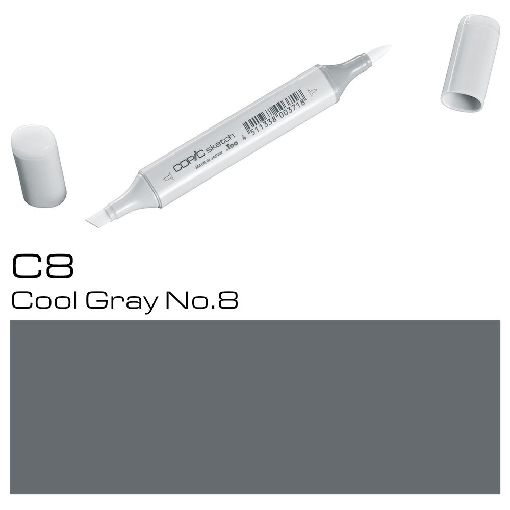 Маркер перманентный "Copic Sketch", C-8 холодный серый №8
