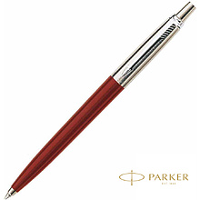 Ручка шариковая автоматическая "Parker Jotter Kensington Red CT", 0.7 мм, красный, серебристый, стерж. синий