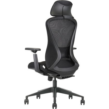 Кресло для руководителя EVOLUTION "OFFICE COMFORT", ткань, сетка, пластик, черный - 5