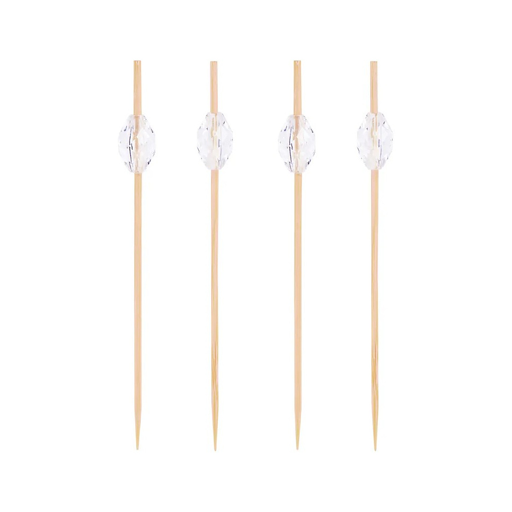 Пика кристалл прозрачный, 9 см, бамбук, 100 шт./упак - 2