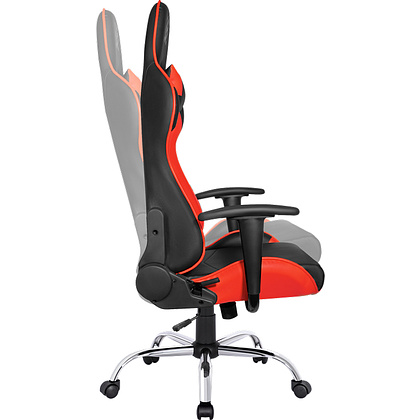 Кресло игровое Defender "Azgard", искусственная кожа, металл, черный, красный - 4