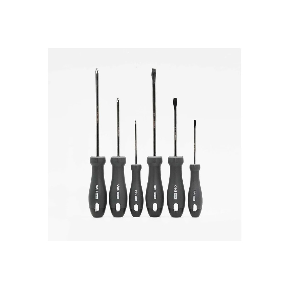 Набор отверток Deli HS EHT1006, 6 шт, Soft Touch, черный - 5
