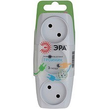 Тройник SP-3-W ЭРА 3гн, без заземления, белый