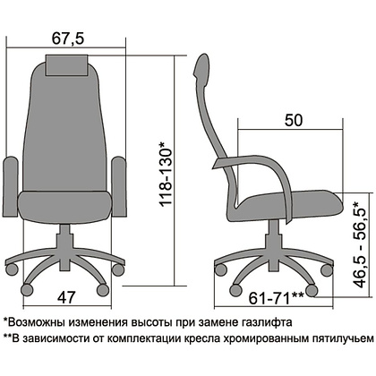 Кресло для руководителя "Metta BP-8 PL", сетка, металл, черный - 2