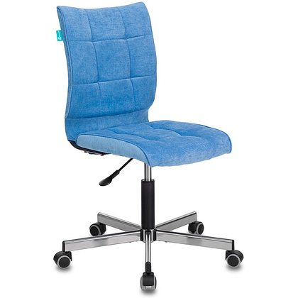 Кресло для персонала "Бюрократ СH-330M/VELV86", ткань, металл, голубой
