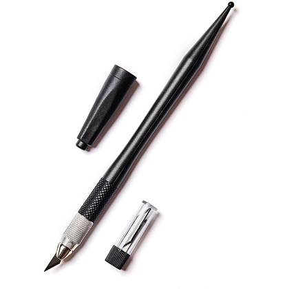 Нож для макетирования "Малевичъ", 8 сменных лезвий, черный