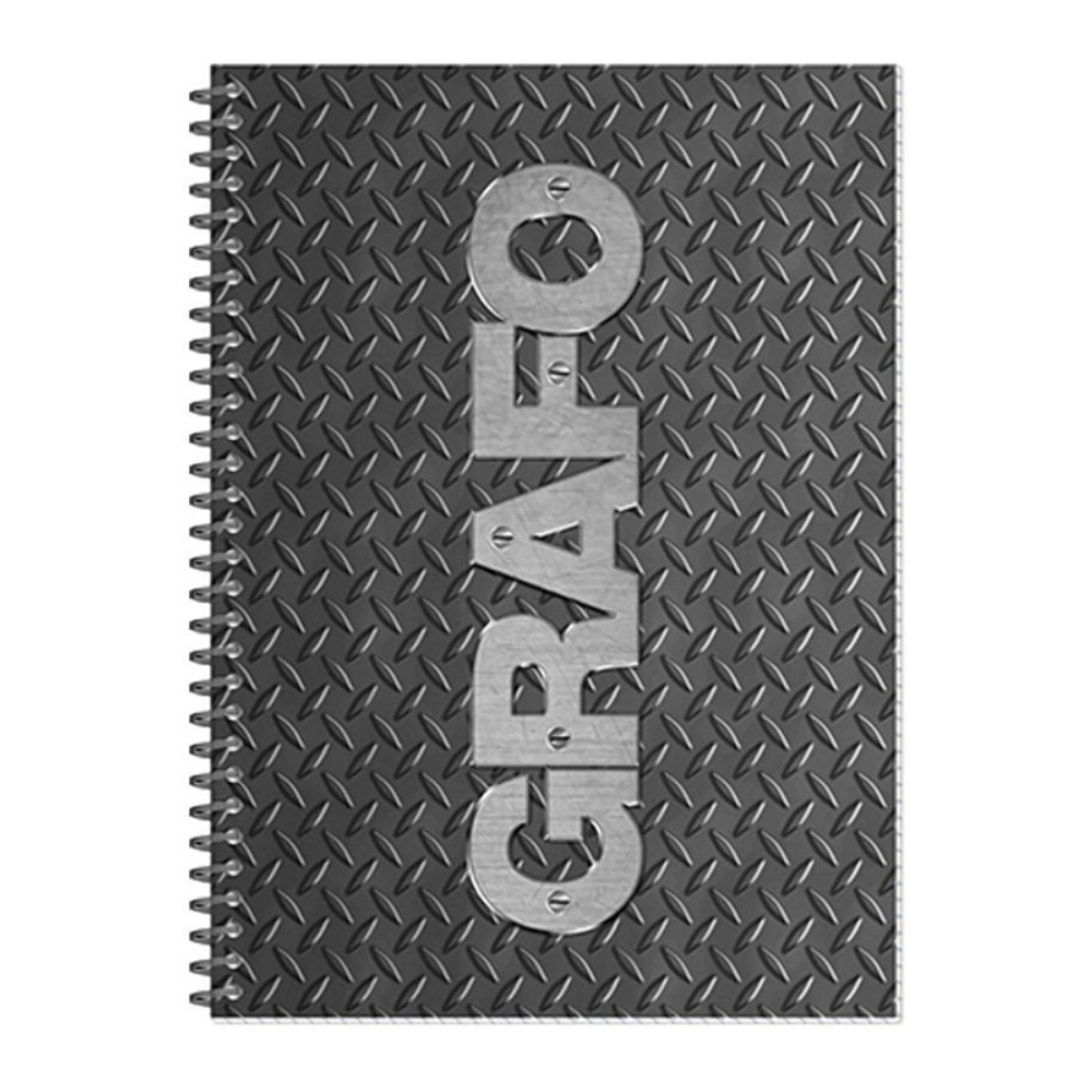 Тетрадь "Grafo", А4, 48 листов, клетка, серый