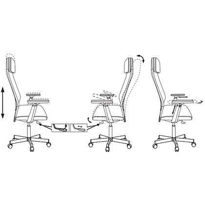 Кресло для руководителя Бюрократ T-995, ткань, сетка, серый, металл черный - 13