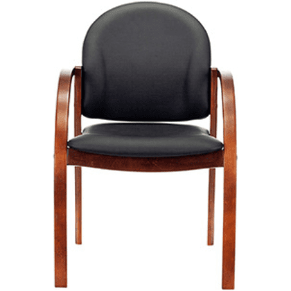 Стул Бюрократ "ДЖУНО", экокожа, черный, дерево - 2