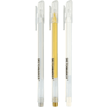 Набор ручек капиллярных "Sketchmarker", 3 шт, белый, золото, серебро