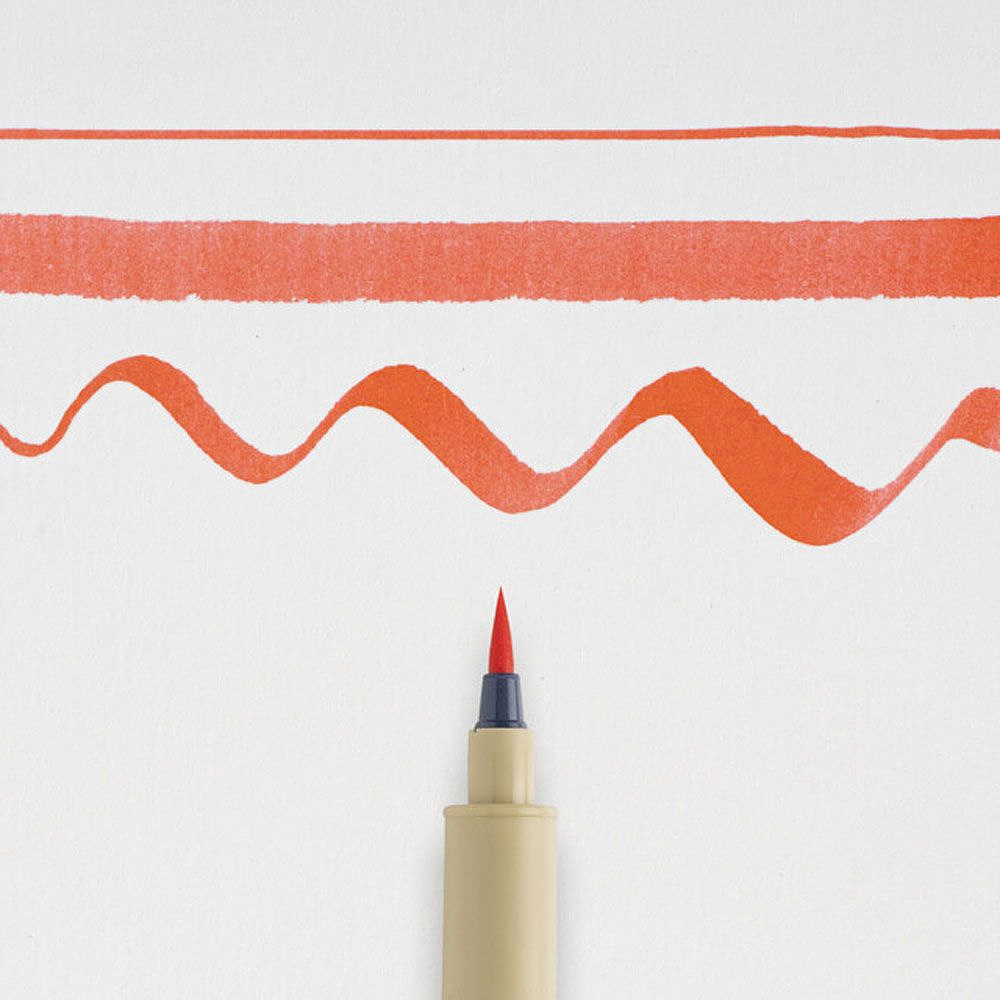 Ручка капиллярная "Pigma Brush", 0,25 мм, красный - 2