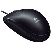 Мышь Logitech "Mouse B100", проводная, 800 dpi, 3 кнопки, черный