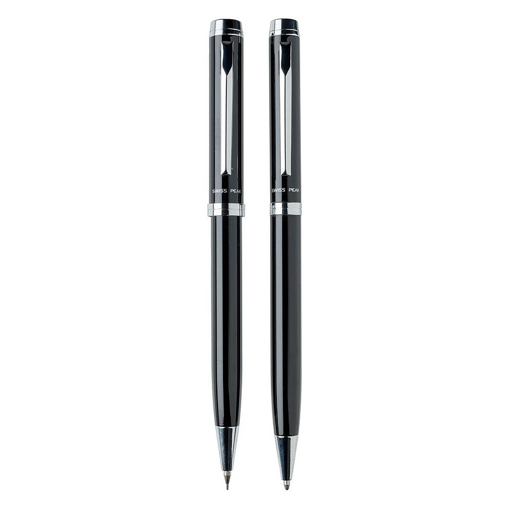 Набор "Luzern": ручка шариковая автоматическая, карандаш автоматический, 0,7 мм, черный, серебристый - 3