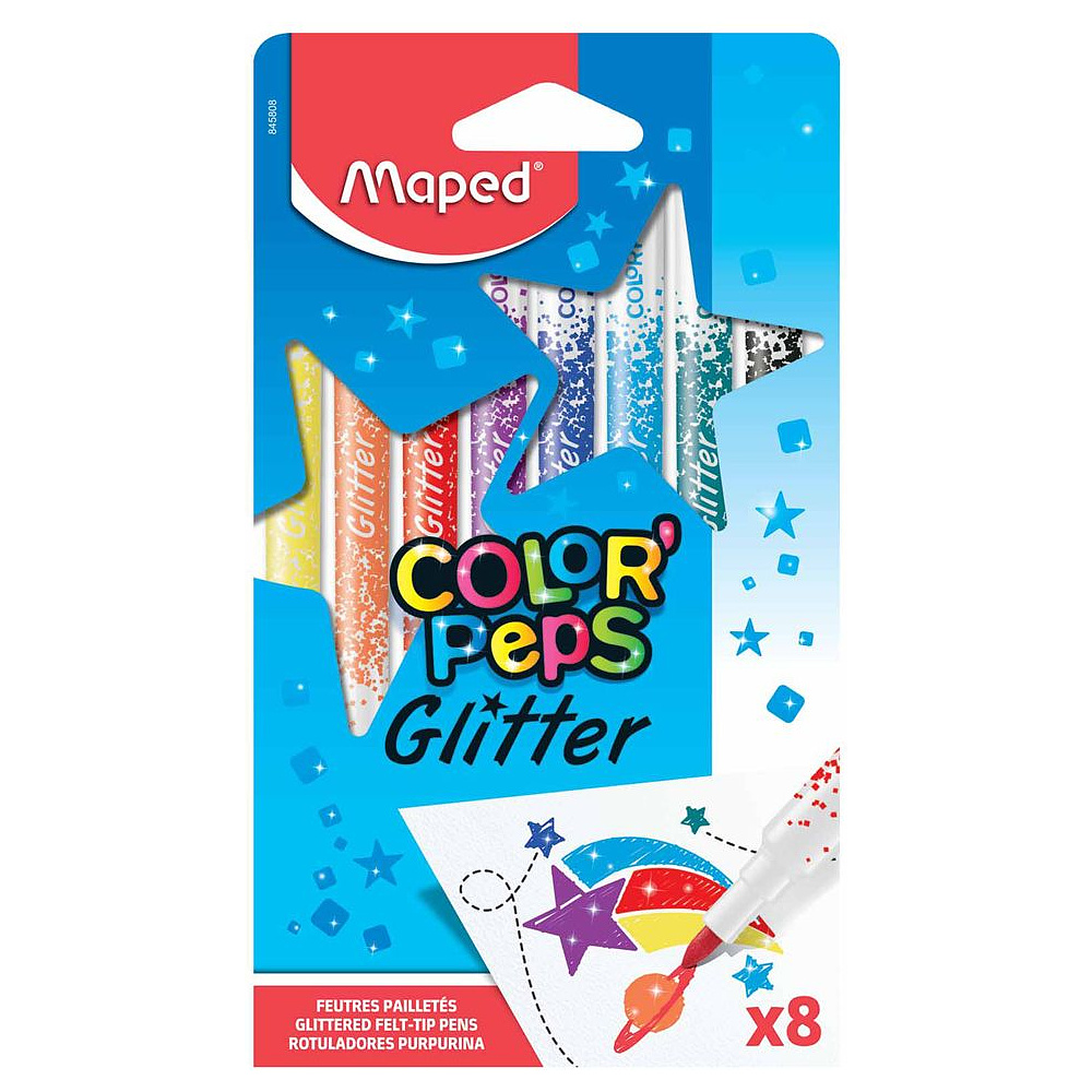 Фломастеры с глиттер-эффектом Maped "Color peps", 8 шт