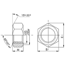 Гайка шестигранная М8, DIN 934/ГОСТ 5927-70, цинк, 5 кг.