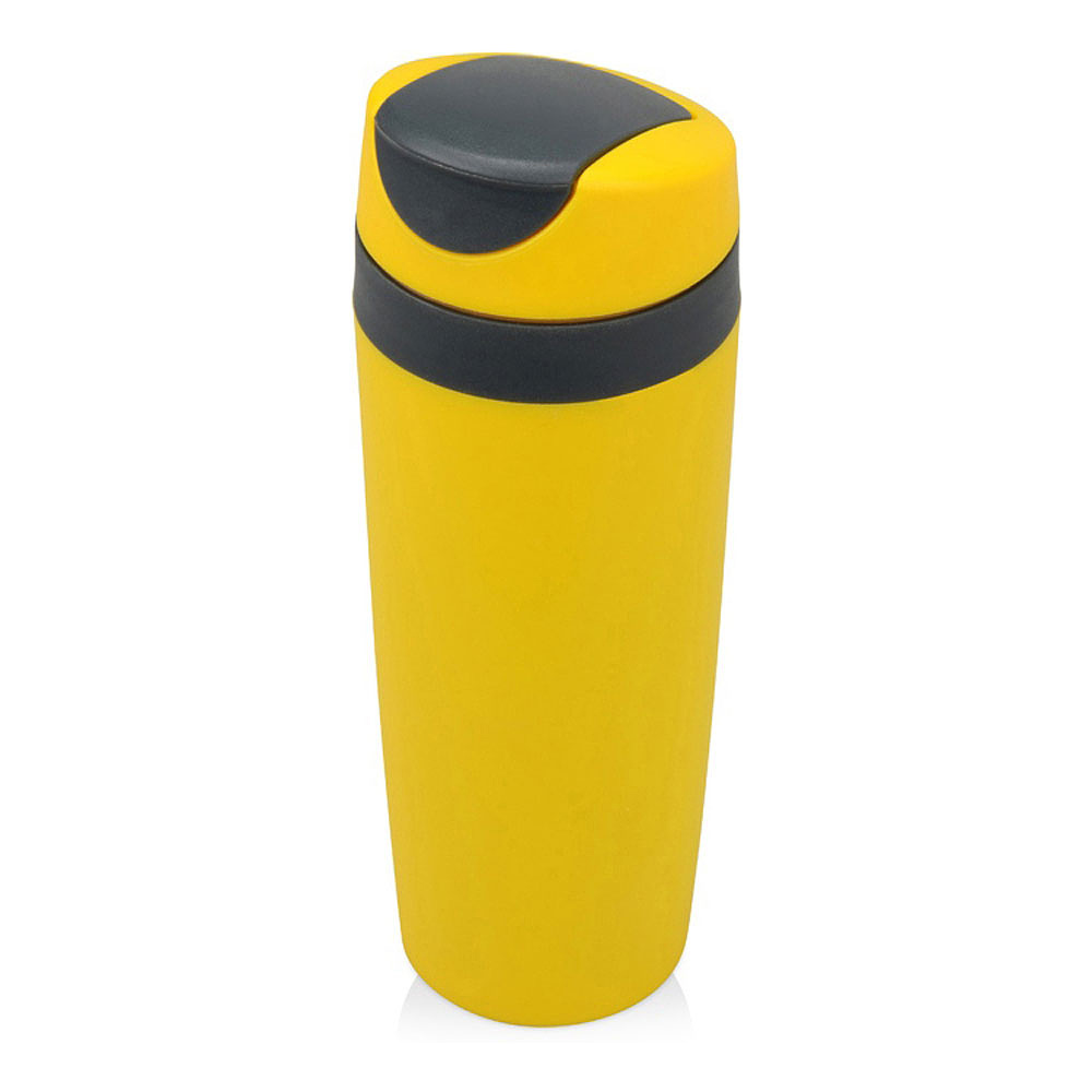 Кружка термическая "Лайт", пластик, 450 мл, желтый, темно-серый