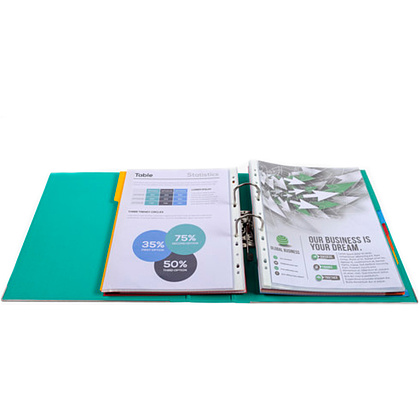 Папка-регистратор "Exacompta", A4, 80 мм, ПВХ, светло-зеленый - 2