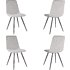 Стул Бюрократ "CH-K6_4", ткань, светло-серый, металл, комплект 4 штук