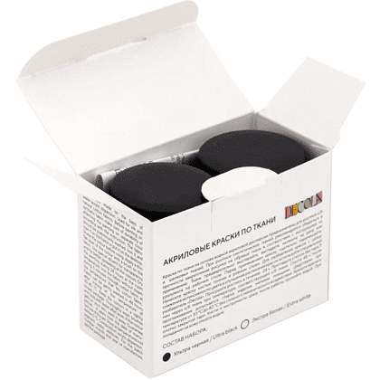 Краска акриловая по ткани "Декола", набор 2 цвета, 50 мл, банки - 4