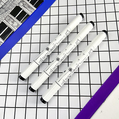 Маркер перманентный двусторонний "Sketch&Art", черный - 3