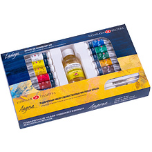 Краски масляные "Ладога", набор 12 цветов, 18 мл., подарочная упаковка