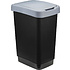 Урна для мусора IDEA, 25 л, пластик, черный, серый