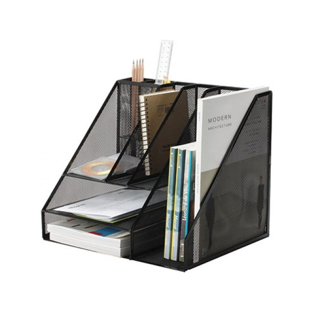 Подставка для канцелярских мелочей "Трапеция", 345x290x295 мм, черный