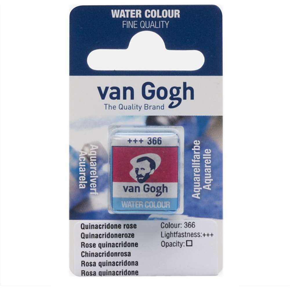 Краски акварельные "Van Gogh", 366 квинакридон розовый, кювета
