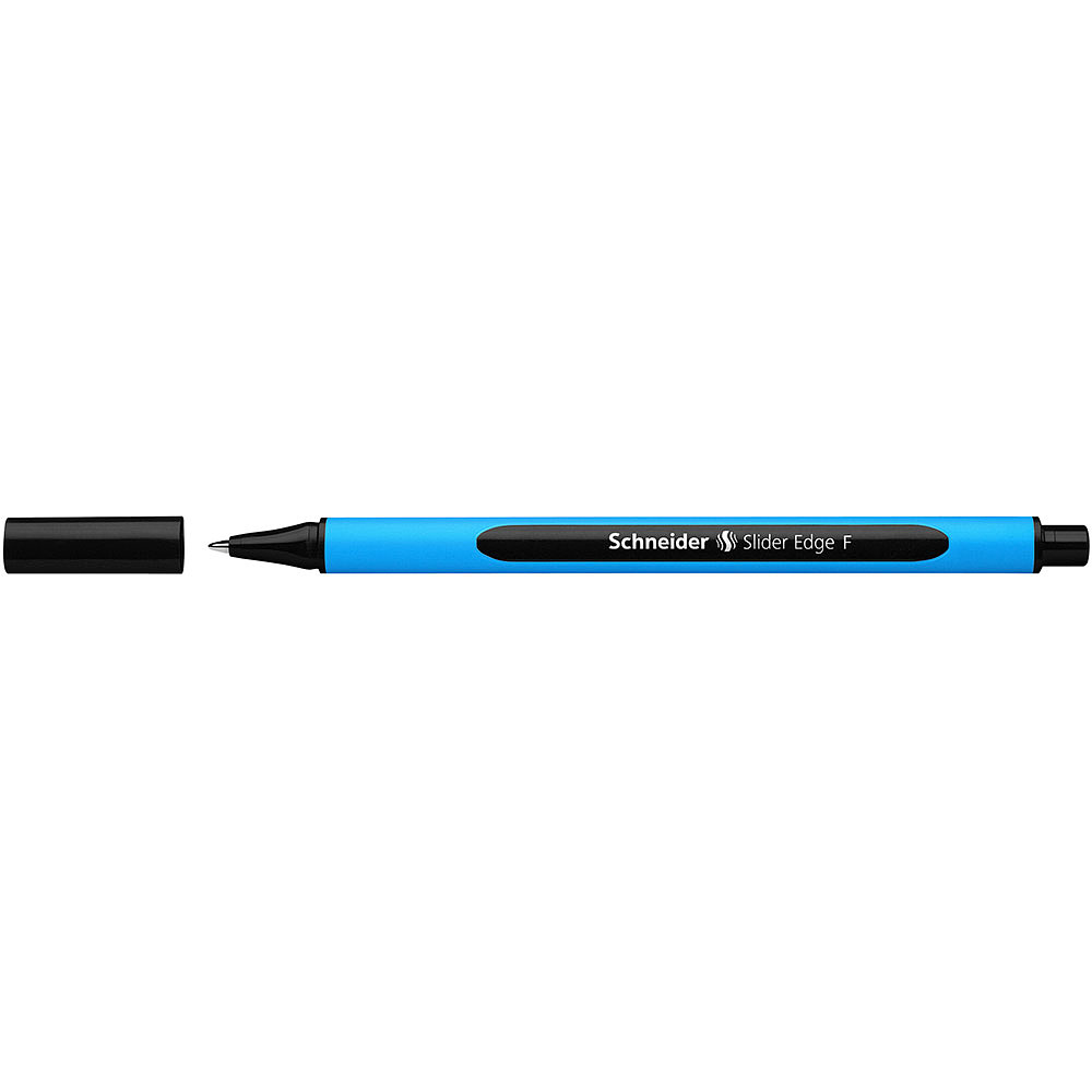 Ручка шариковая "Schneider Slider Edge F", голубой, черный, стерж. черный - 3